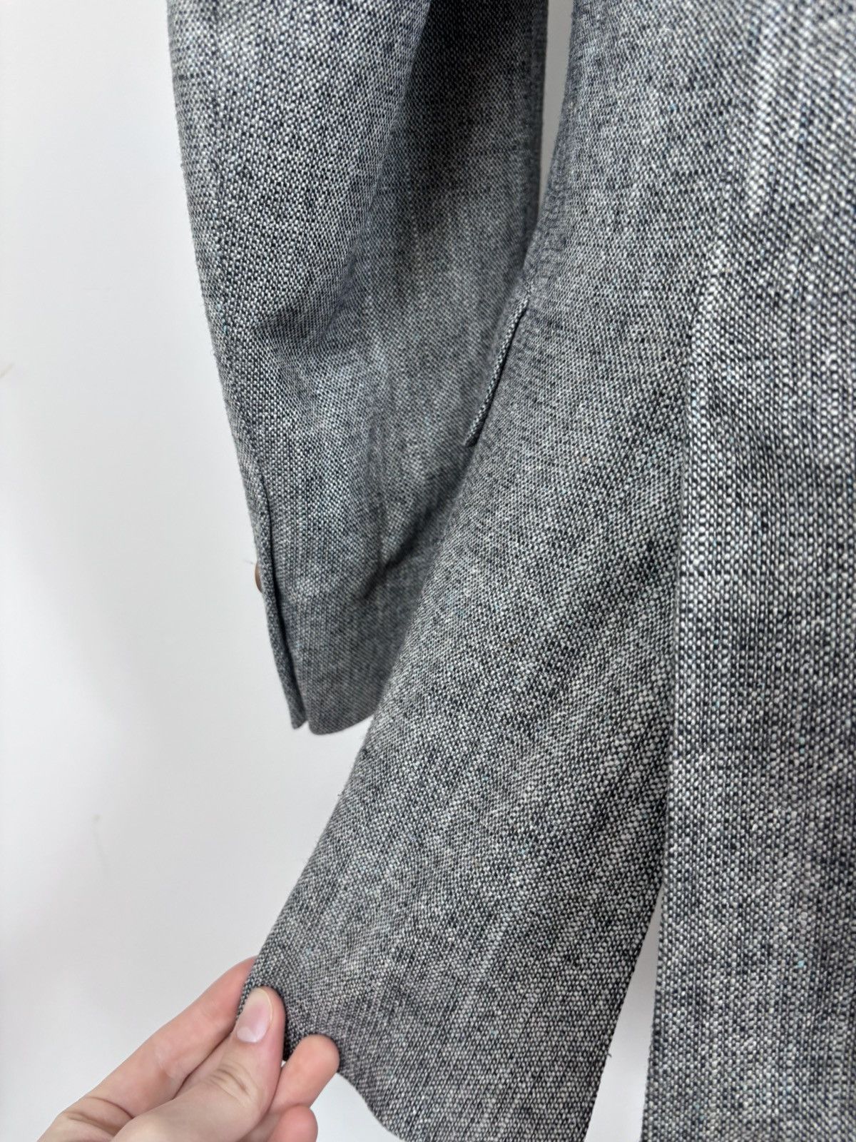 Ermenegildo Zegna Ermenegildo Zegna Soft Grey Textured Silk Blazer Jacket Size 44R - 14 Thumbnail