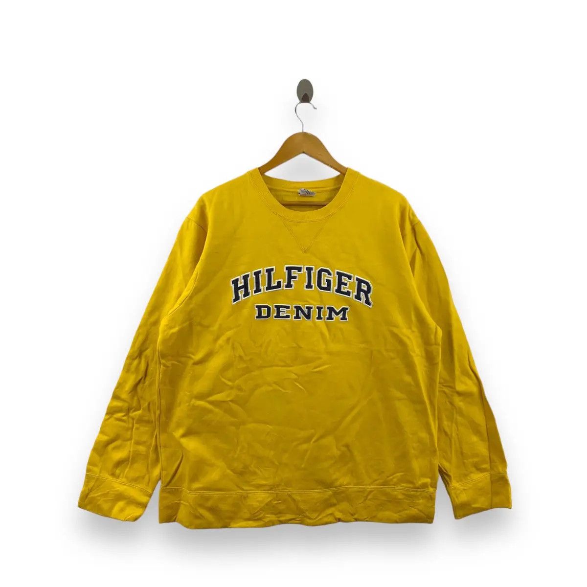 Tommy Hilfiger Vintage TOMMY HILFIGER Denim Jeans Yellow Sweatshirt Size L / US 10 / IT 46 - 1 Thumbnail