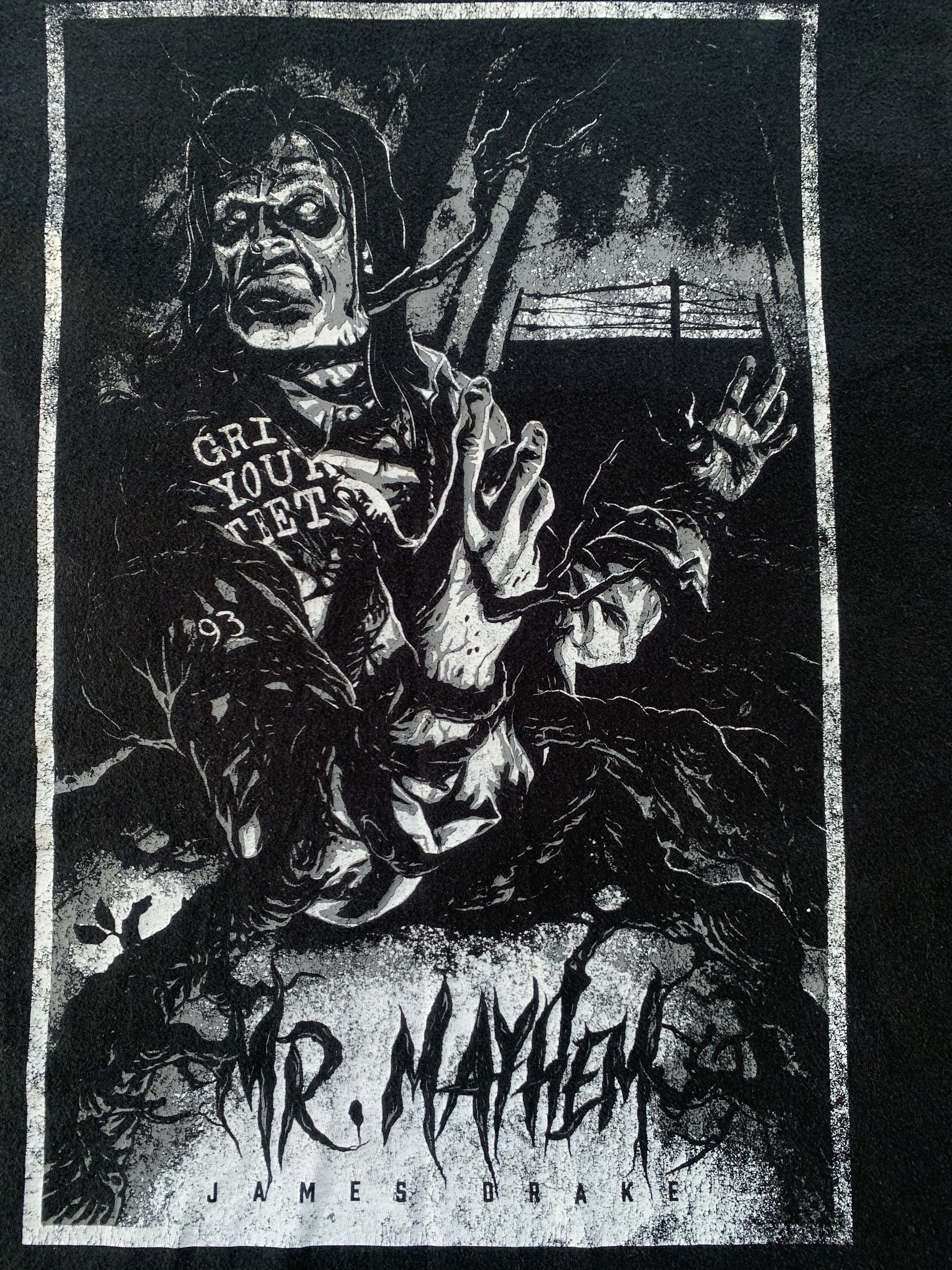 WWE Rare Vintage Mr Mayhem James Drake Cotton Printed T Shirt Size US L / EU 52-54 / 3 - 6 Thumbnail