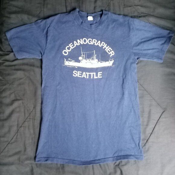 Hanes Vintage Oceanographer Seattle Boat Ship T-Shirt Size US M / EU 48-50 / 2 - 2 Thumbnail