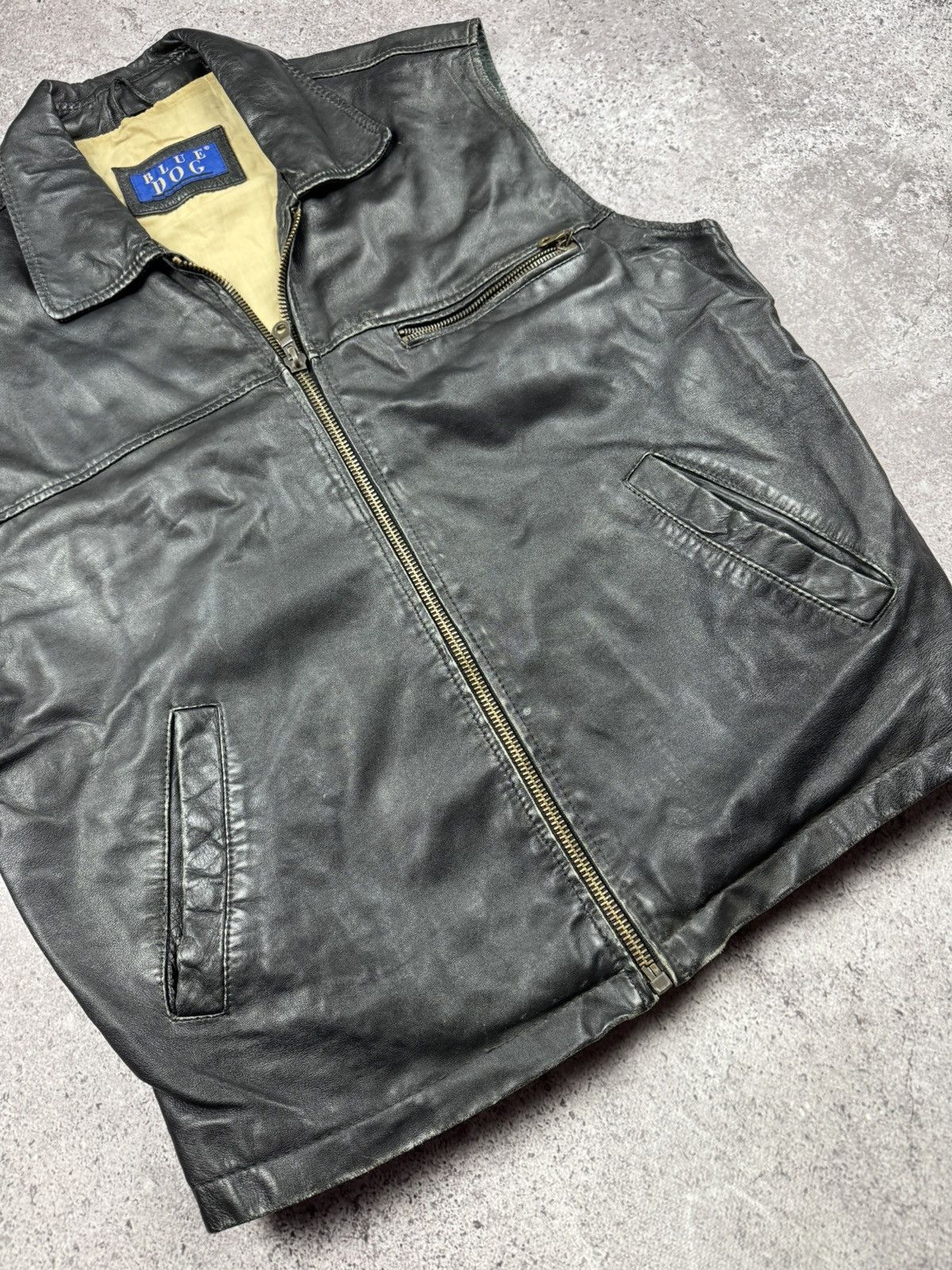 Japanese Brand Vintage Leather Vest 90’s Distressed Biker Jacket Vest Y2K Size US L / EU 52-54 / 3 - 2 Thumbnail