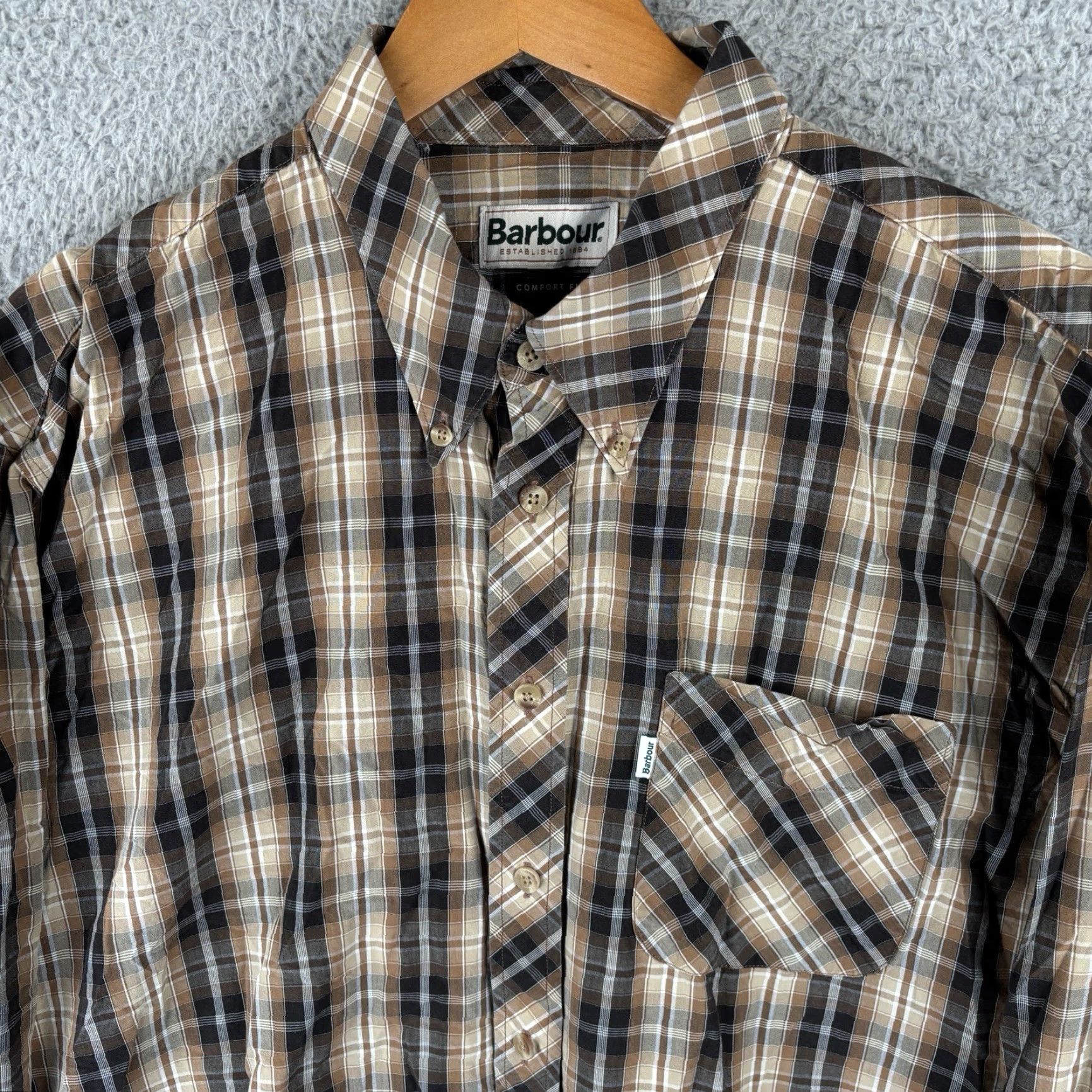 Barbour Barbour Shirt Mens XL Multicolor Plaid Cotton Button-Down Pocket Casual Comfort Size US XL / EU 56 / 4 - 2 Thumbnail