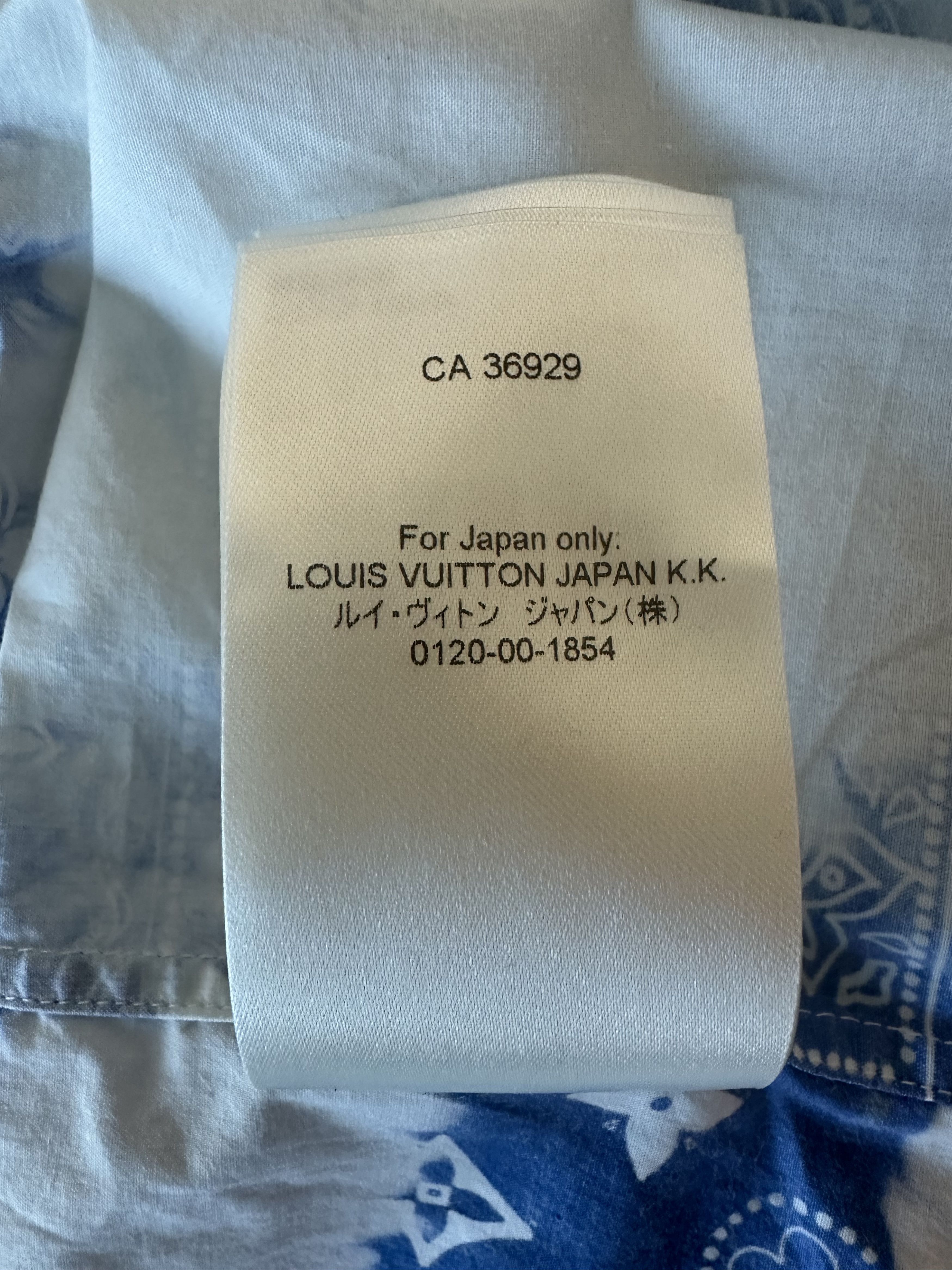 Louis Vuitton Louis Vuitton Blue Bleached Bandana Monogram Button Up Shirt Size US S / EU 44-46 / 1 - 8 Thumbnail