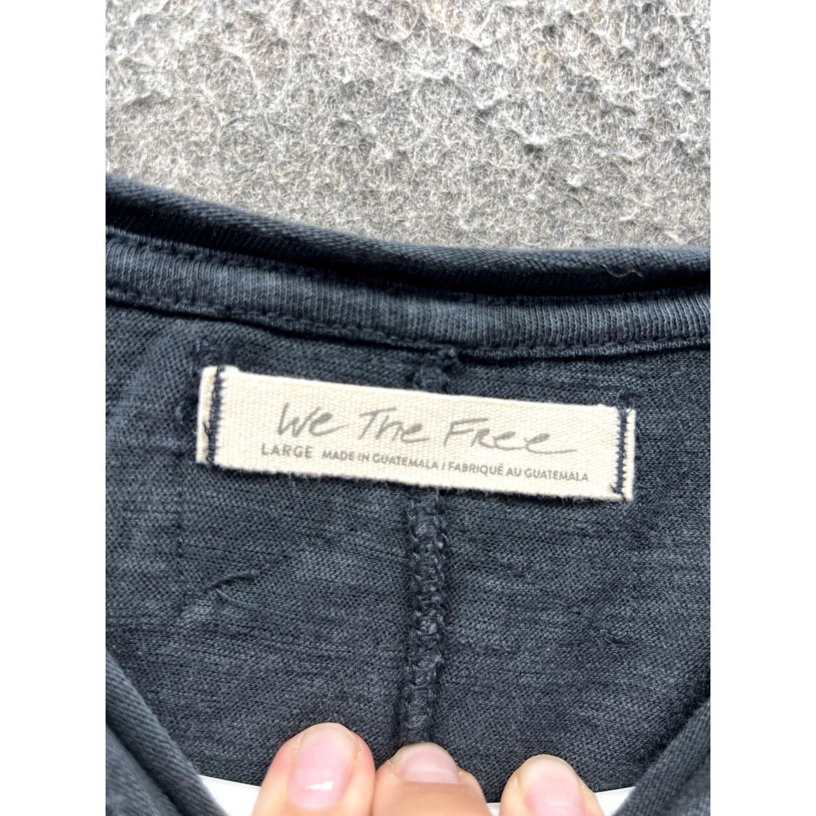 Free People We The Free Shirt Women Large Gray Scoop Neck Short Sleeve Cropped Jersey Size L / US 10 / IT 46 - 3 Thumbnail