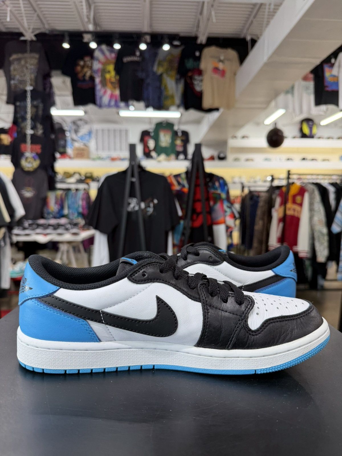 Jordan Brand Jordan 1 Low Black Dark Powder Blue Size 8.5 (2022) Size US 8.5 / EU 41-42 - 3 Thumbnail