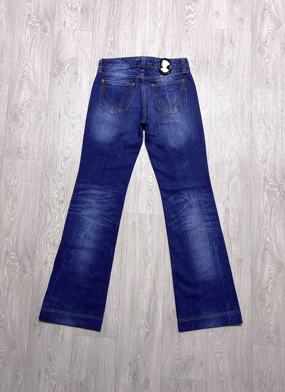 Frankie Morello Women’s Frankie Morello Flared Washed Navy Jeans Denim Logo Size 27" / US 4 / IT 40 - 3 Thumbnail