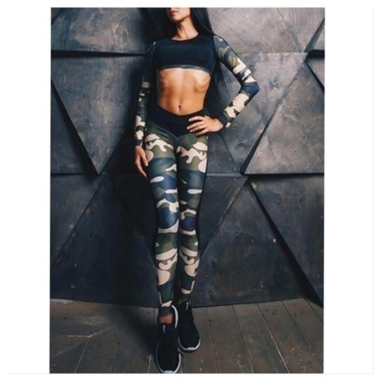 Designer Camo Workout Coord Set NWT​​​​​​​​ Size 32" / US 10 / IT 46 - 1 Thumbnail