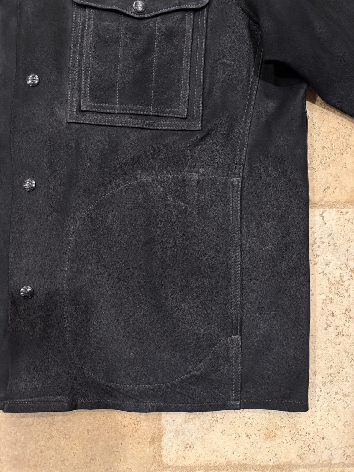 RRL Ralph Lauren RRL Ralph Lauren Roughout Sheep Suede Leather Workshirt Jack Size US XXL / EU 58 / 5 - 8 Thumbnail
