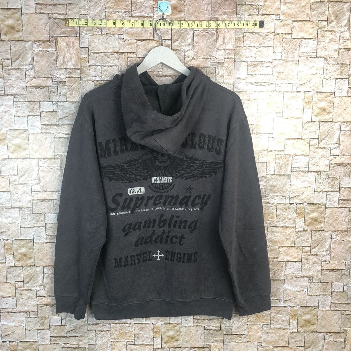 Bullet Noise Bullet Noise Mirac Motorcycle skull Ulous Grey Hoodie #A34 Size US L / EU 52-54 / 3 - 15 Thumbnail
