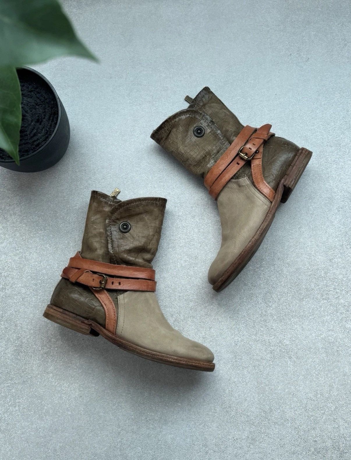 A.S.98 Vintage A.S 98 Airtep Swamp Ankle Women Leather Biker Boots Size US 6.5 / IT 36.5 - 1 Thumbnail
