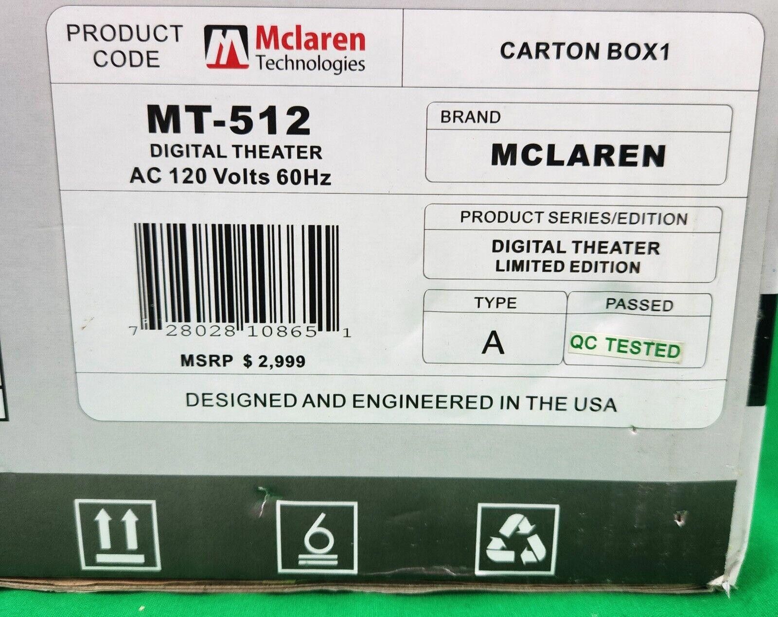 Designer McLaren MT-512 Digital Theater System with 3D Video Size ONE SIZE - 3 Thumbnail