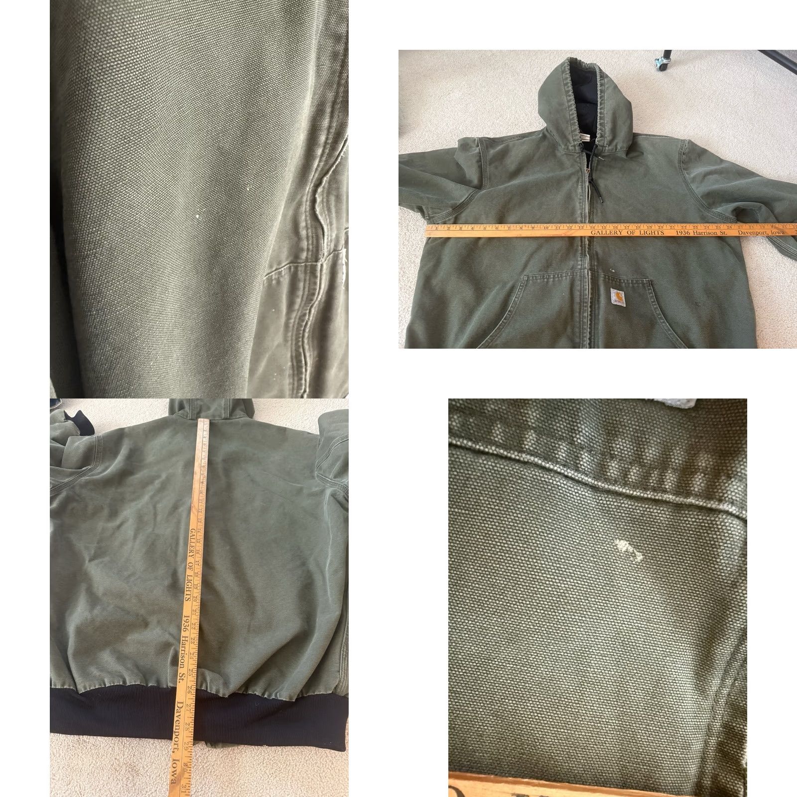 Carhartt VINTAGE Carhartt Jacket Mens XL Green Canvas Bomber Workwear J131 GRN Faded Size US L / EU 52-54 / 3 - 8 Thumbnail