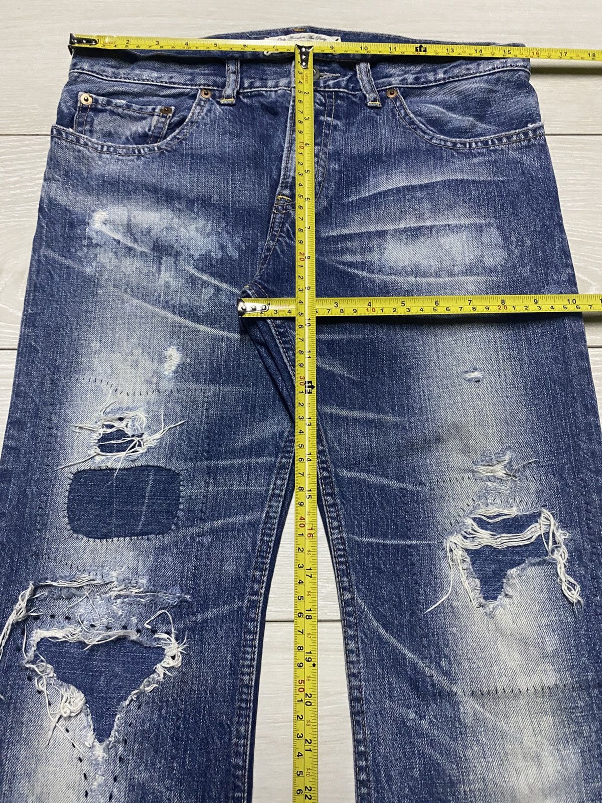 Neighborhood Vintage Japanese Brand Rnaic Repair Bleach Skinny Jeans Size US 31 - 14 Thumbnail
