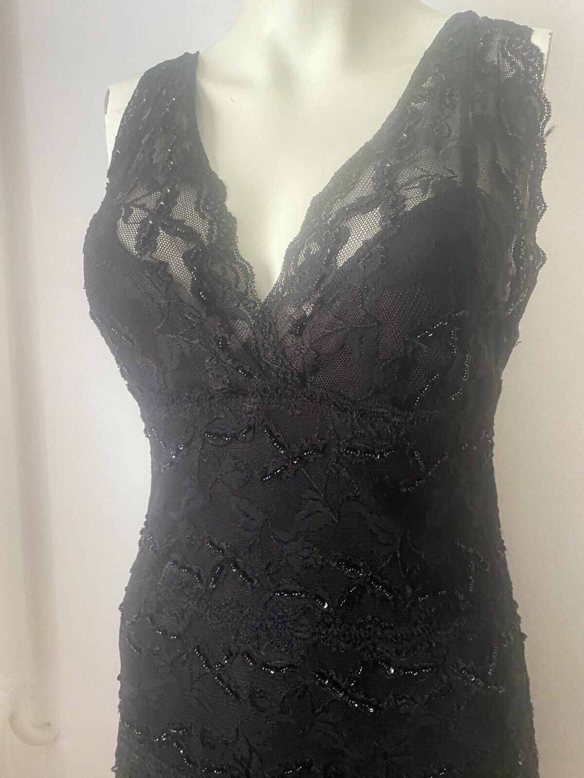 Vintage Orsay Party Dress Mini Beaded Black Size 10 A24 Size M / US 6-8 / IT 42-44 - 2 Thumbnail