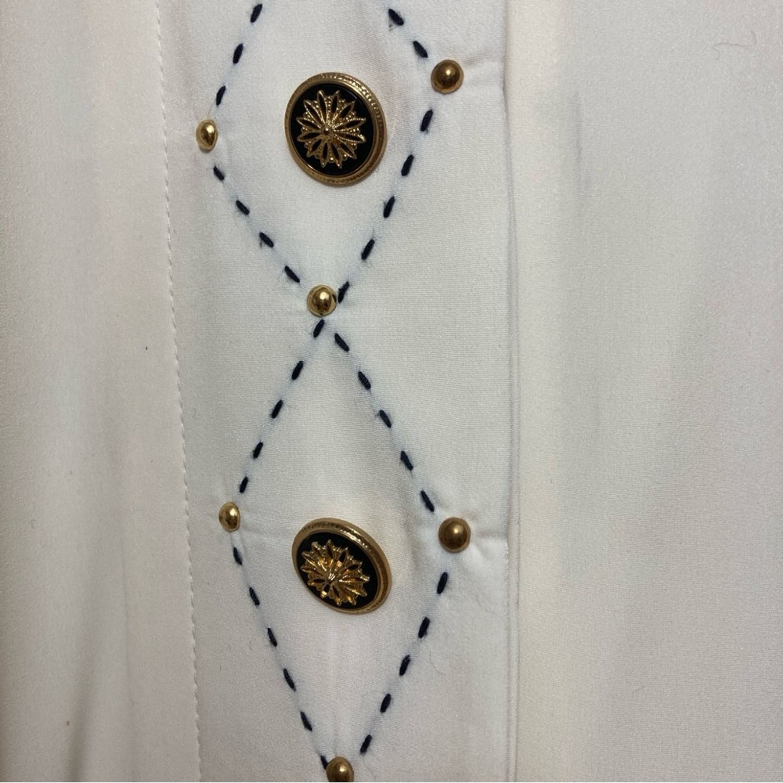 Other Vintage Cream Lightweight Silk Discreet Button Blouse Top Size M / US 6-8 / IT 42-44 - 4 Thumbnail