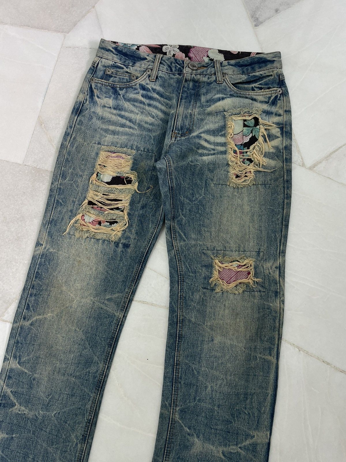 Japanese Brand × Jean OFFER‼️Vintage Distressed & Repair Japanese Jeans Size US 31 - 5 Thumbnail