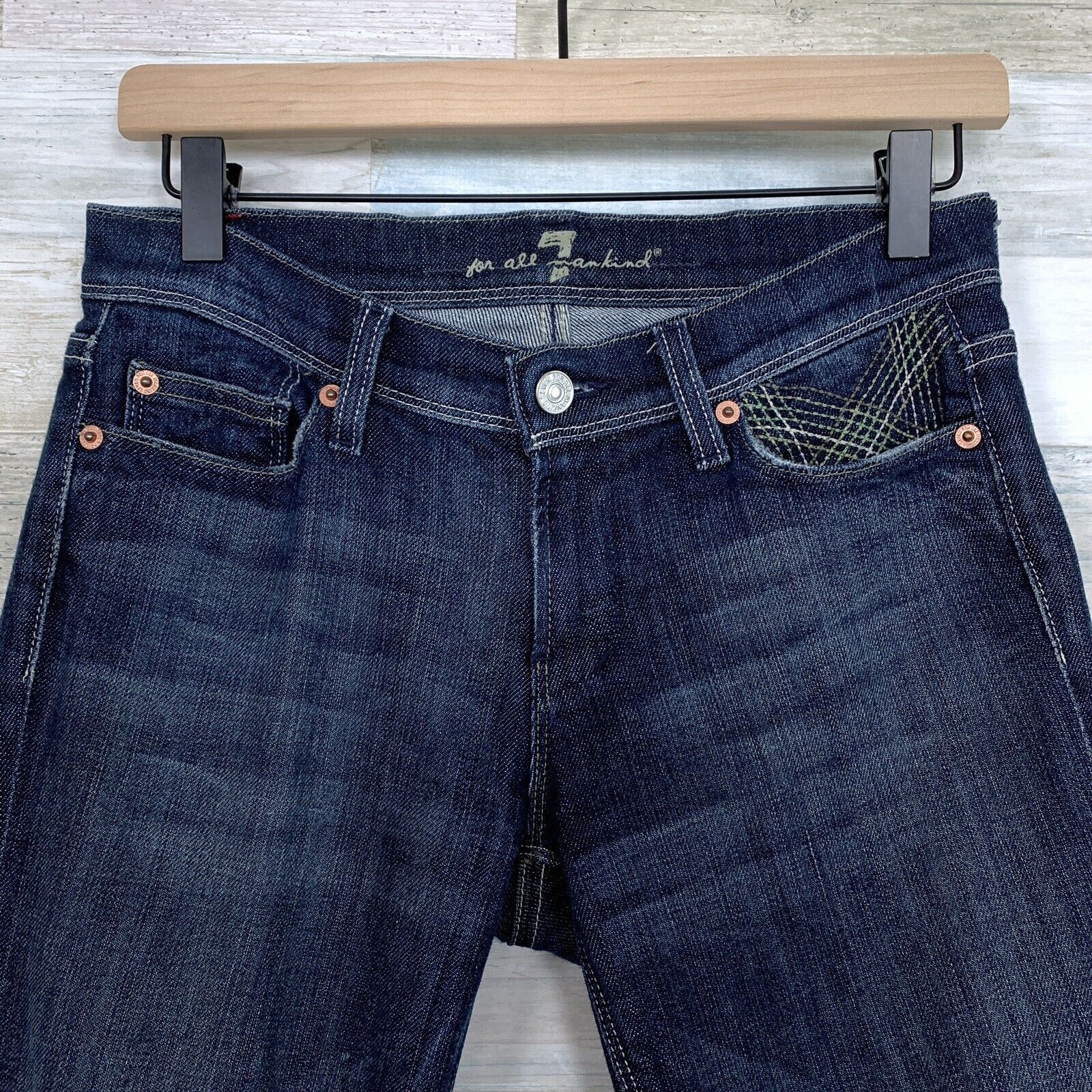 7 For All Mankind 7 For All Mankind Mia Cropped Jeans Dark Low Rise Womens 26 Size 26" / US 2 / IT 38 - 2 Thumbnail