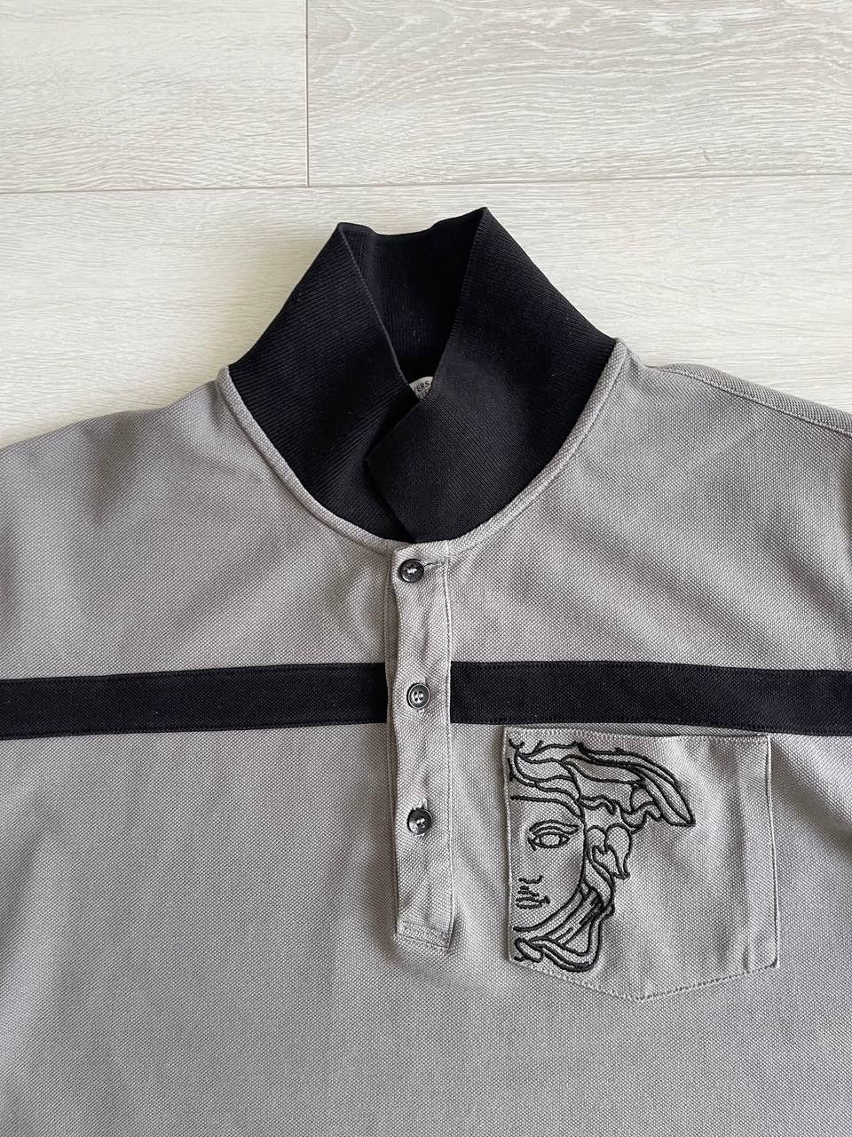 Versace × Versace Jeans Couture × Versus Versace Versace Collection Gray Polo Shirt Size US L / EU 52-54 / 3 - 3 Thumbnail