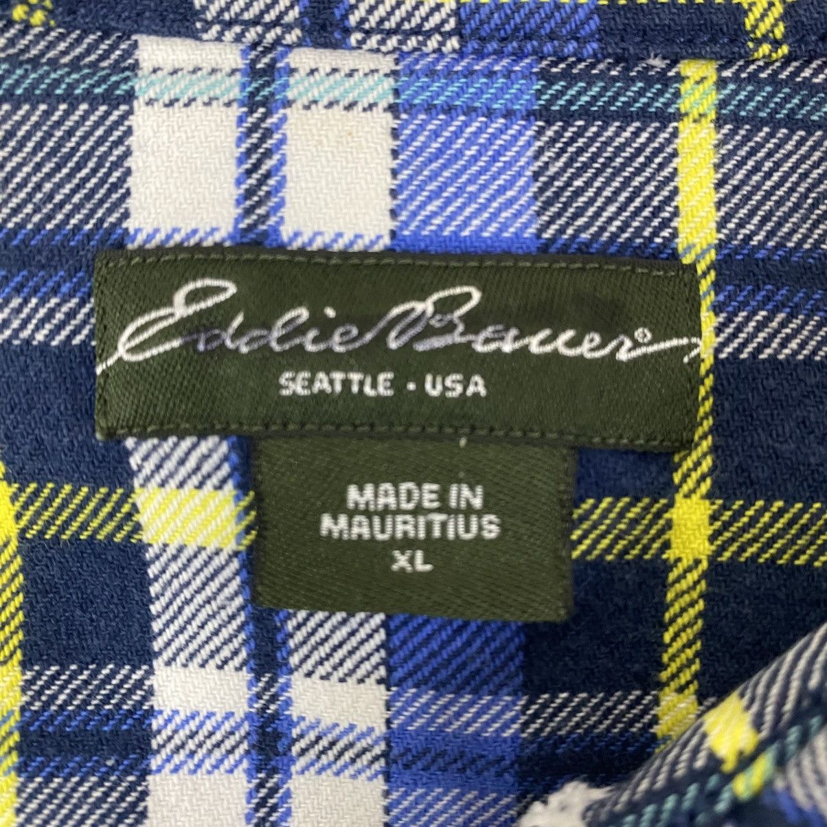 Eddie Bauer Eddie Bauer Dress Shirt Mens Plaid Sz XL Blue Yellow *FLAW Size US XL / EU 56 / 4 - 6 Thumbnail