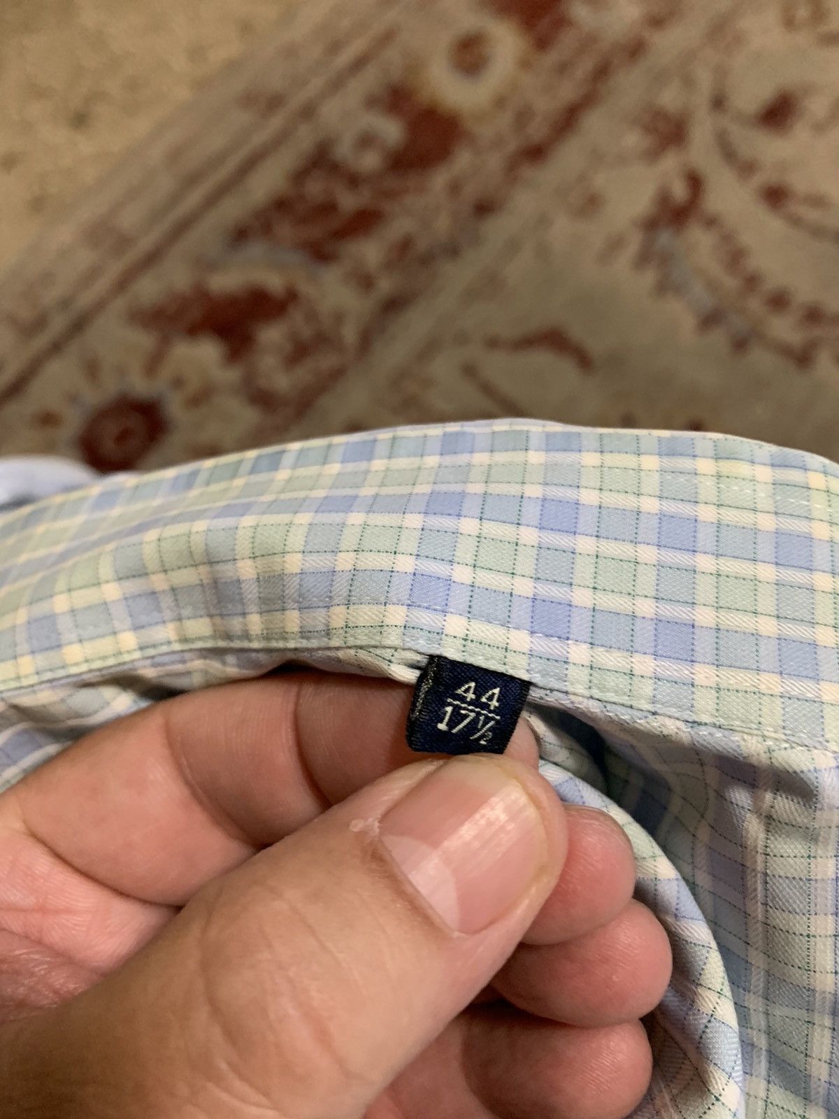 Canali Mini Check Spread collar Dress shirt 17.5/34 Size US XL / EU 56 / 4 - 15 Thumbnail