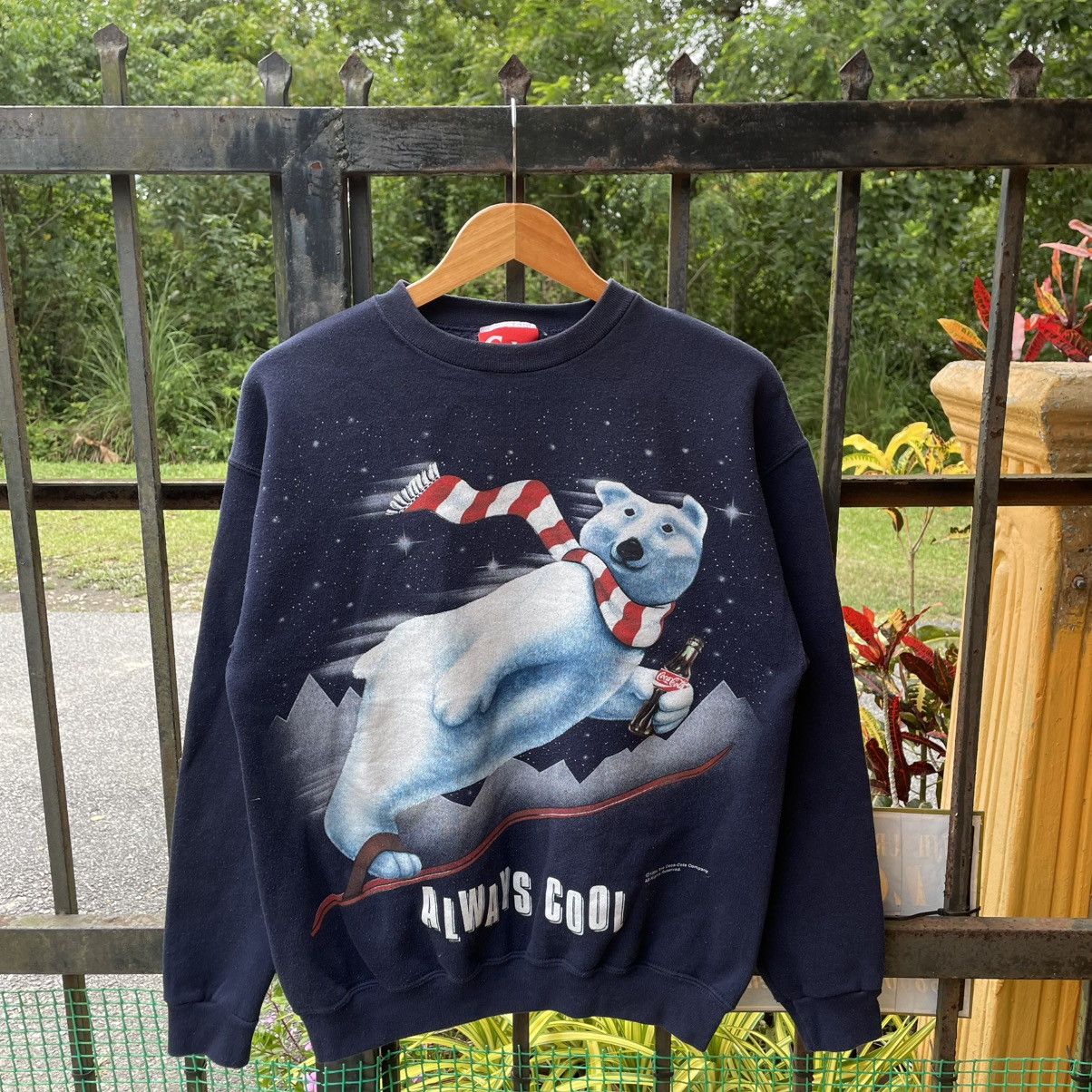 Coca Cola 🔥Vintage 1994 Coca Cola Big Logo Big Bear Logo Sweatshirts Size US M / EU 48-50 / 2 - 1 Thumbnail