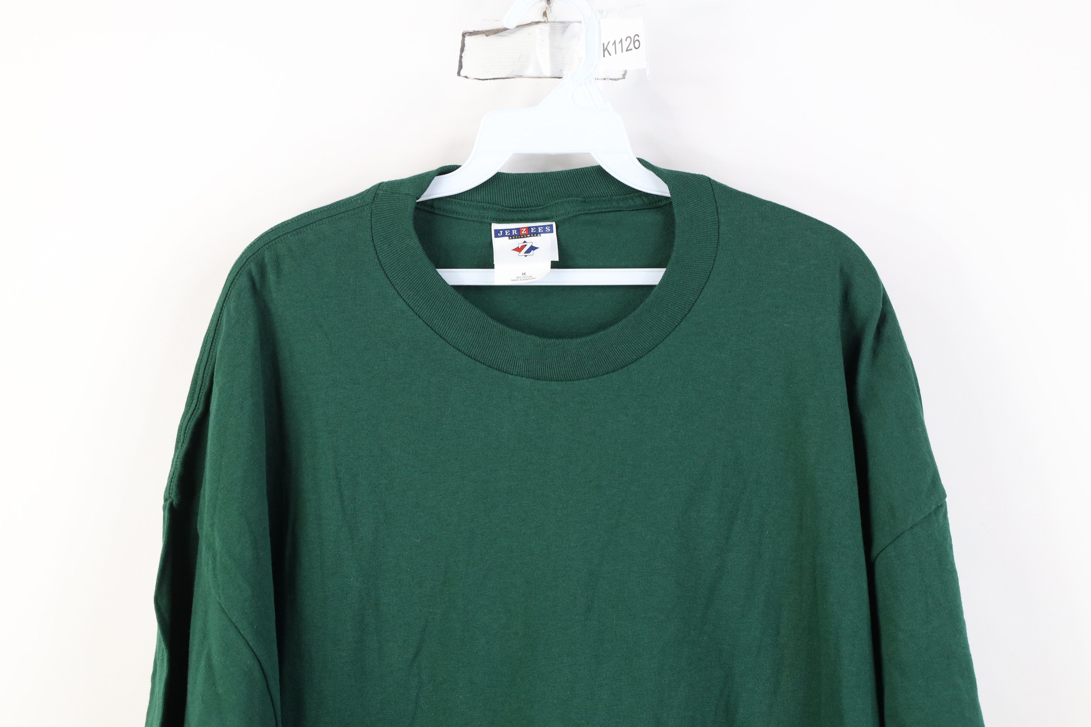 Vintage Vintage 90s Y2K Streetwear Cotton T-Shirt Hunter Green Size US XXL / EU 58 / 5 - 2 Thumbnail