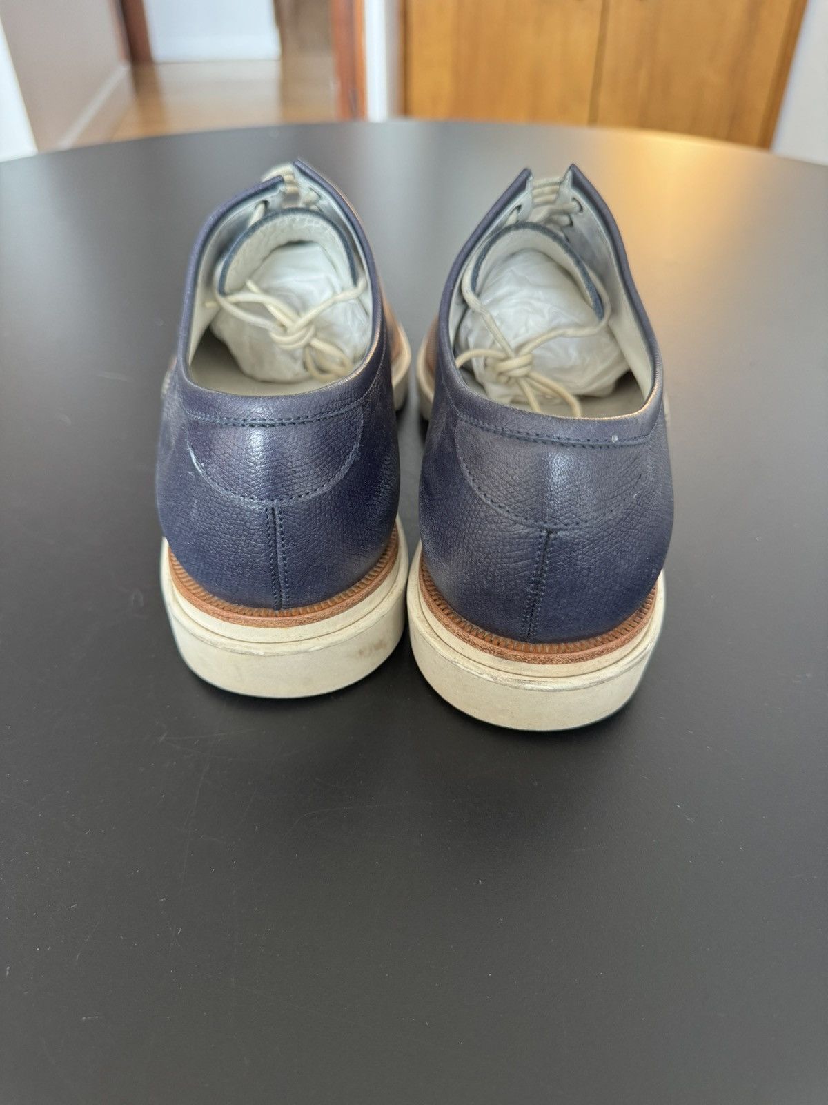 Salvatore Ferragamo Ferragamo Leather Derby, navy Size US 8 / EU 41 - 5 Thumbnail
