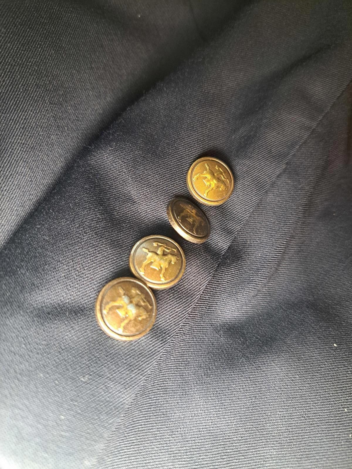 Hart Schaffner Marx Hart Schaffner Marx Blazer Mens 38R Navy Bronze Buttons Wool Size 38R - 6 Thumbnail