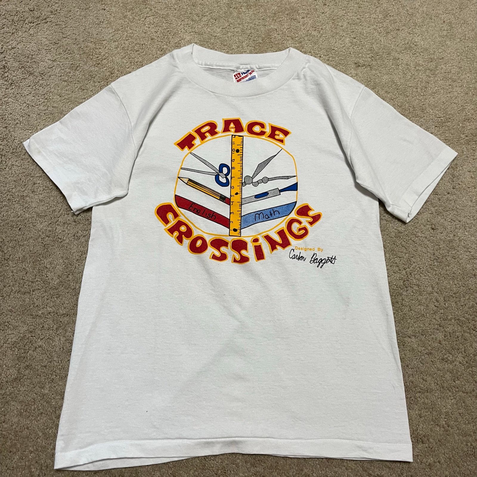 Hanes Vintage Trace Crossings School Math English Graphic Tee Sml Size US S / EU 44-46 / 1 - 1 Thumbnail