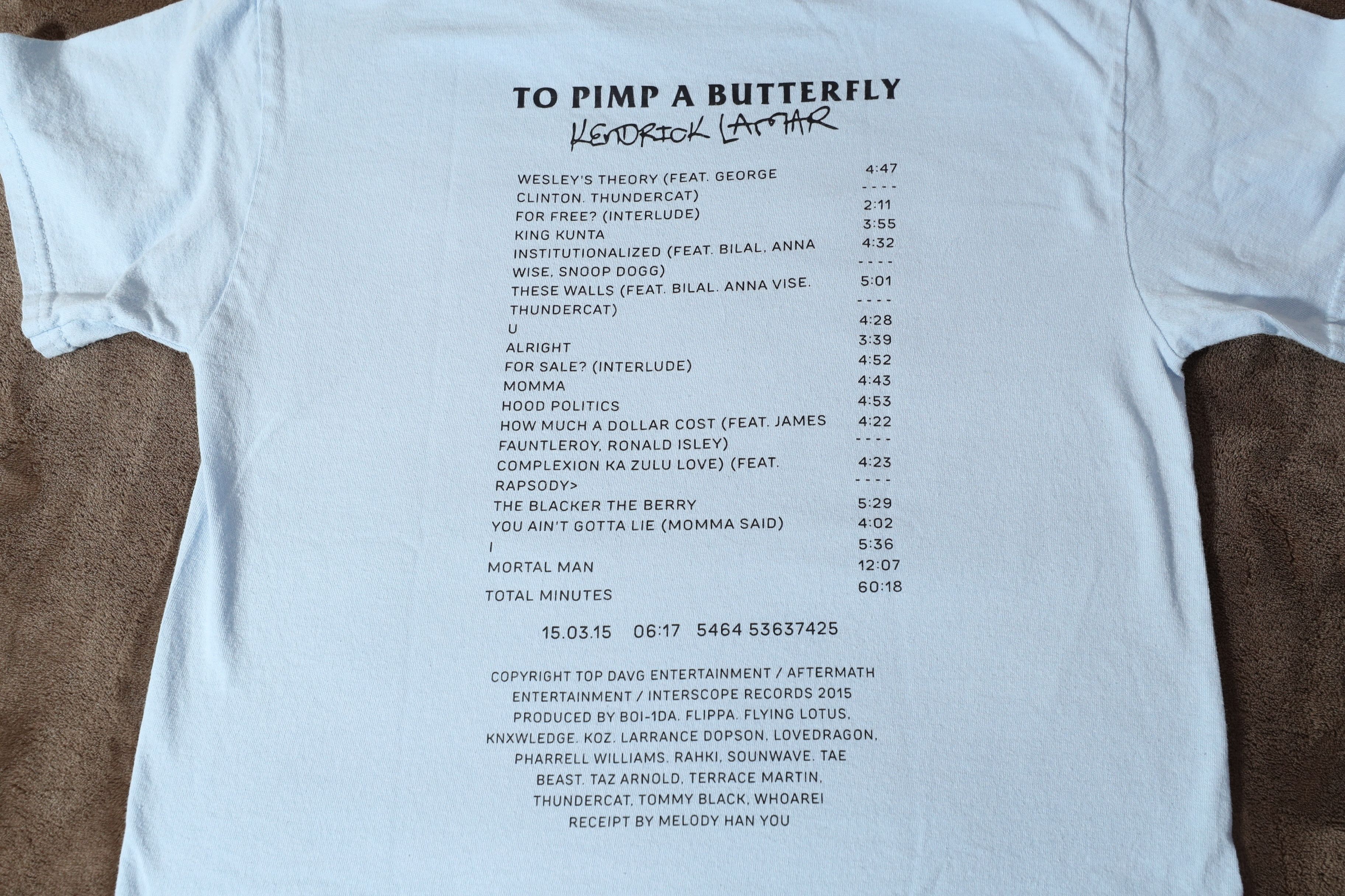 Rap Tees Kendrick Lamar To Pimp A Butterfly Tee (M) Size US M / EU 48-50 / 2 - 10 Thumbnail
