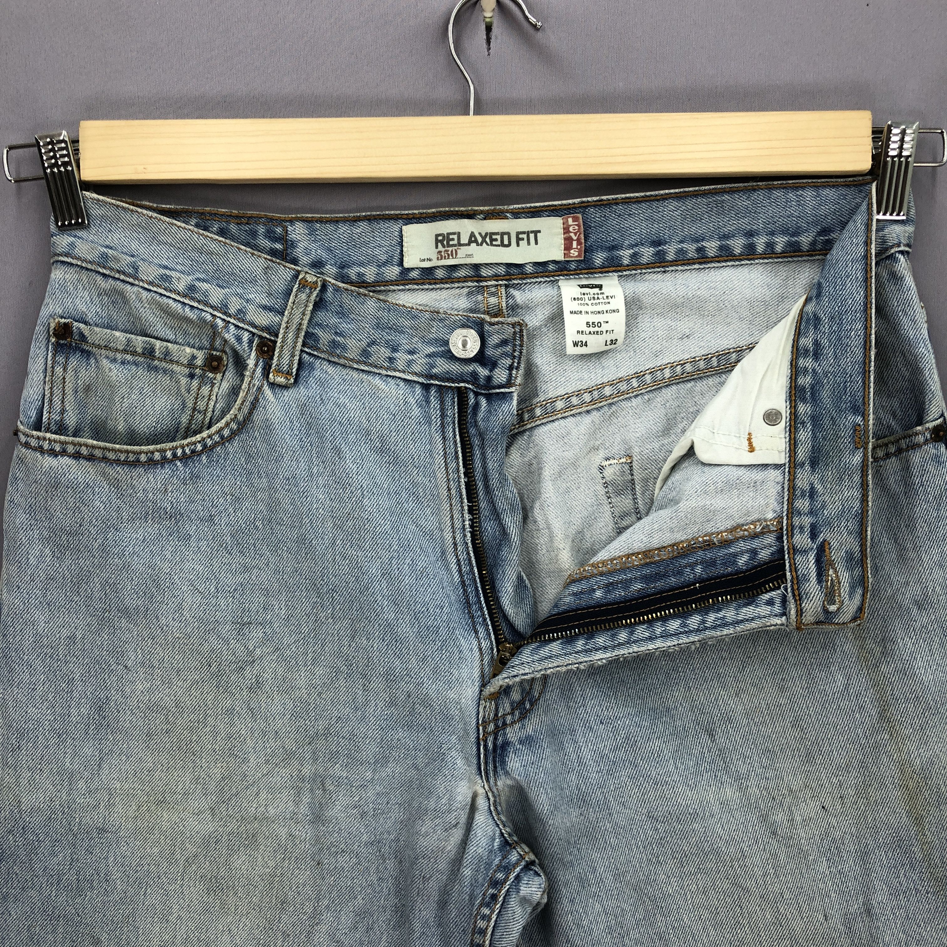 Levi's Vintage Y2K Levis Sun Faded Jeans Levi's Light Wash Denim Size US 34 / EU 50 - 7 Thumbnail