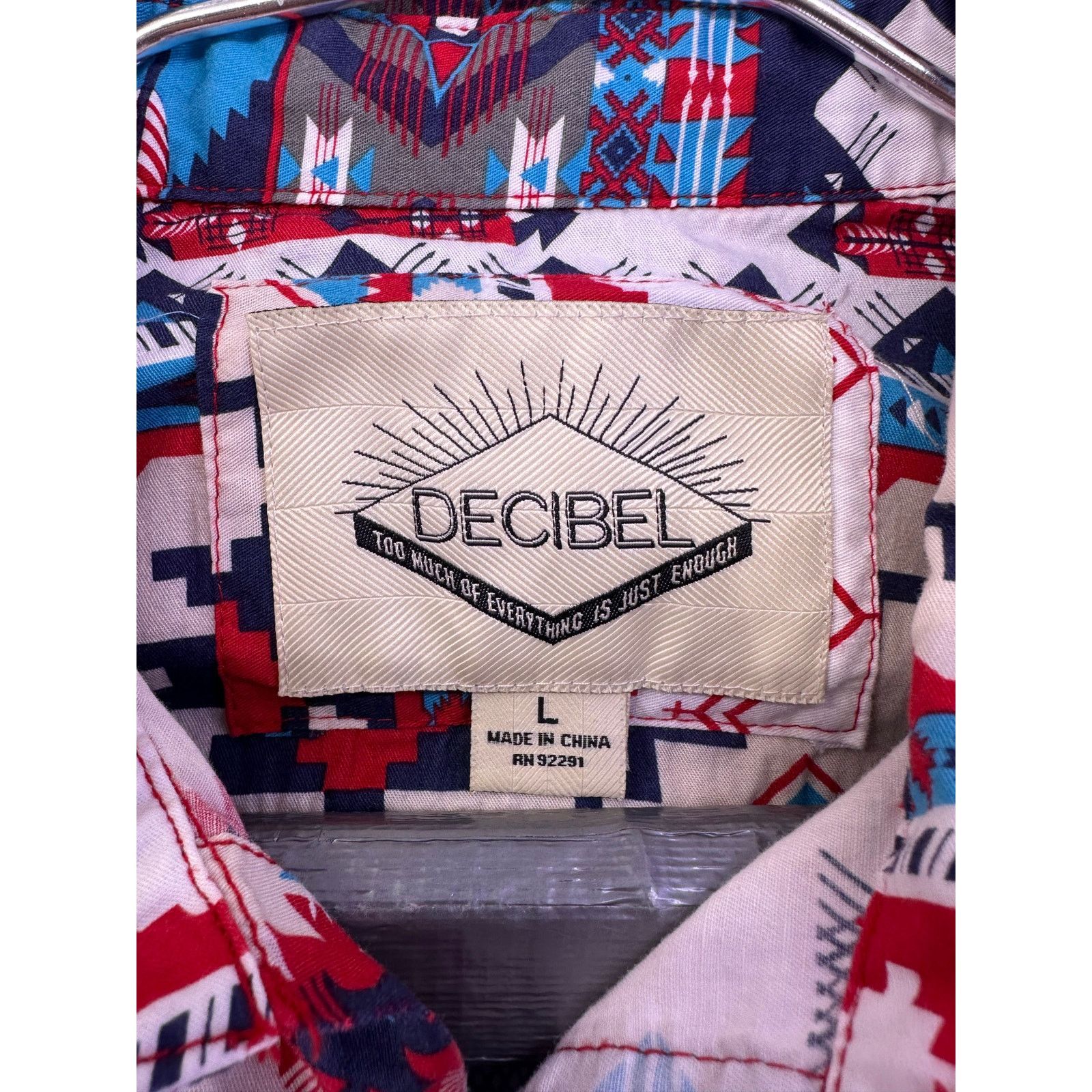 Decibel Decibel Tribal Pattern Dress Short Sleeve Shirt Size Large Size US L / EU 52-54 / 3 - 8 Thumbnail