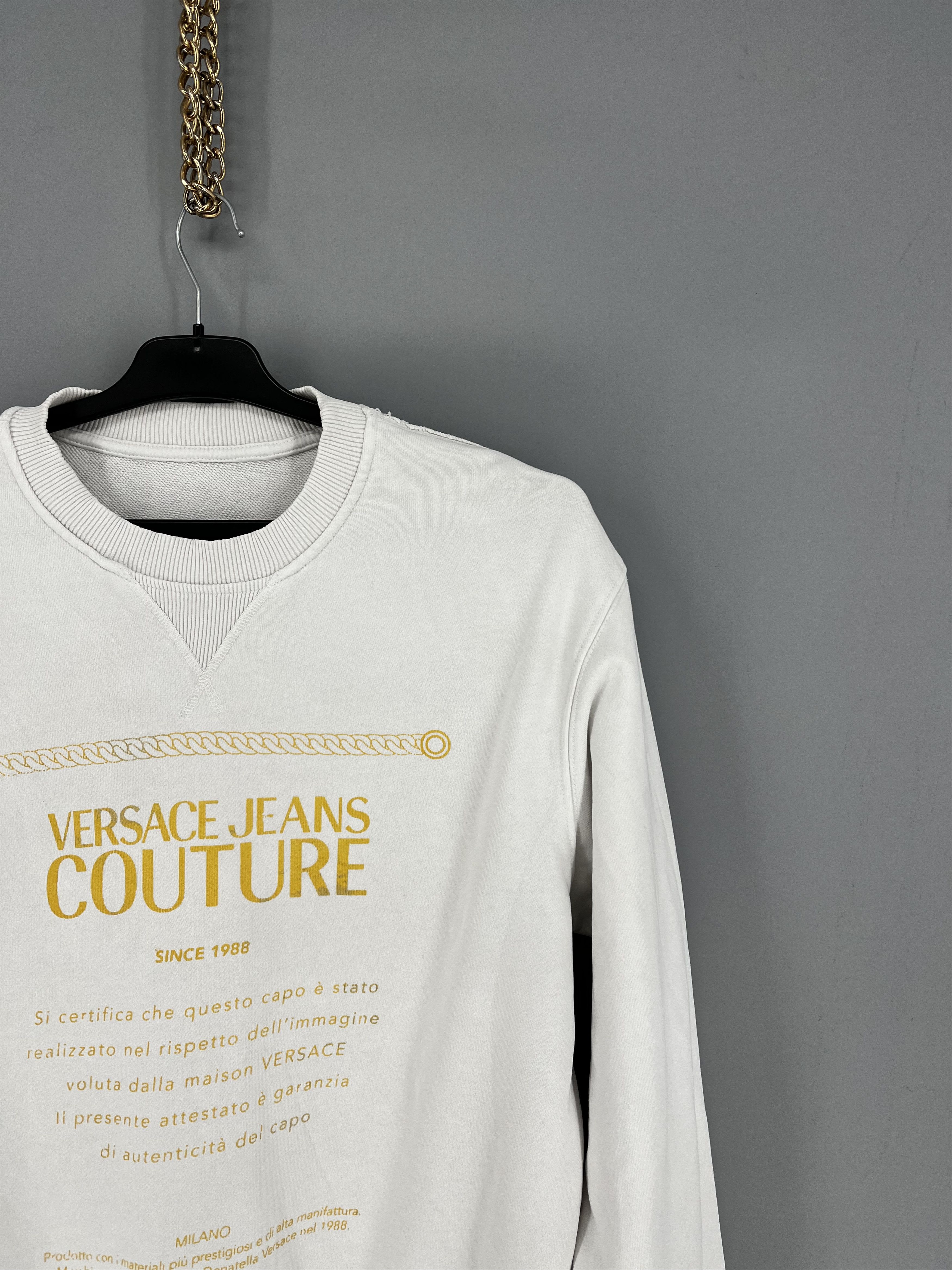 Versace Versace Jeans Couture Men's White Gold Logo Hooded Size US S / EU 44-46 / 1 - 5 Thumbnail
