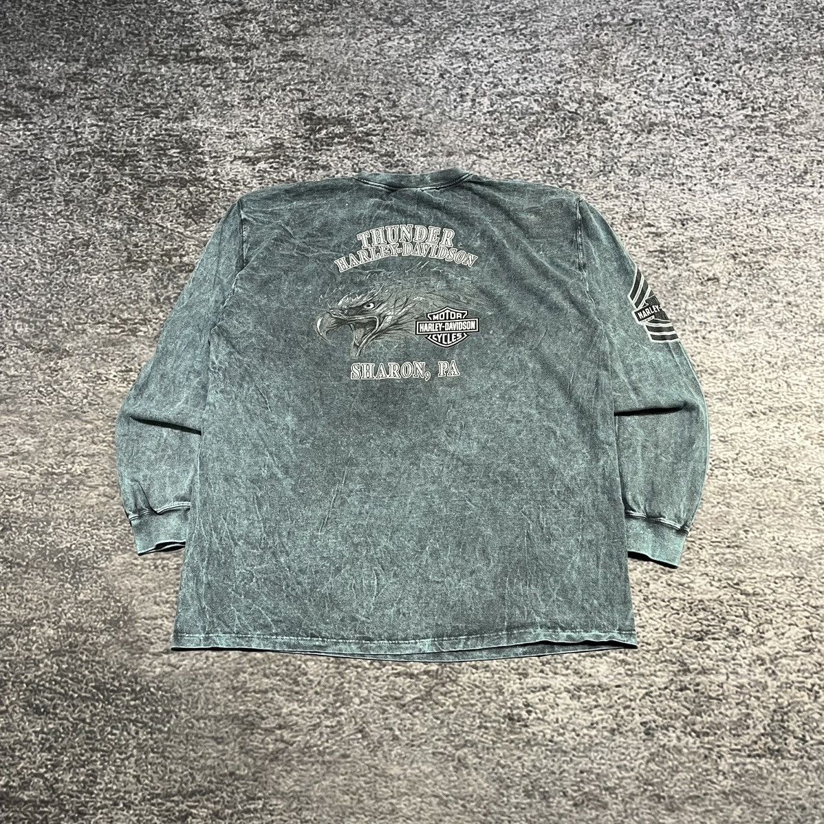 Harley Davidson Vintage Harley Davidson Biker Eagle Grunge Longsleeve Shirt Size US L / EU 52-54 / 3 - 2 Thumbnail