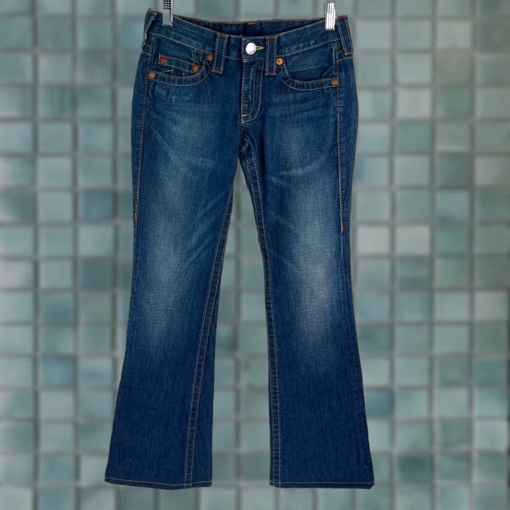 True Religion VINTAGE True Religion World Tour Bobby Jeans Boot Cut 26 Women's Blue 30X32 Low Rise US Size 26" / US 2 / IT 38 - 1 Thumbnail