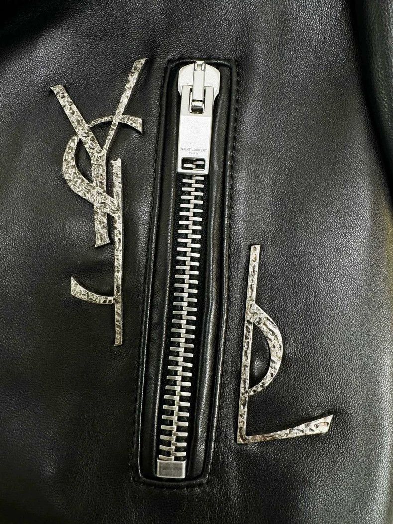 Saint Laurent Paris Saint Laurent Black Leather Biker Jacket-2506 Size US XS / EU 42 / 0 - 3 Thumbnail