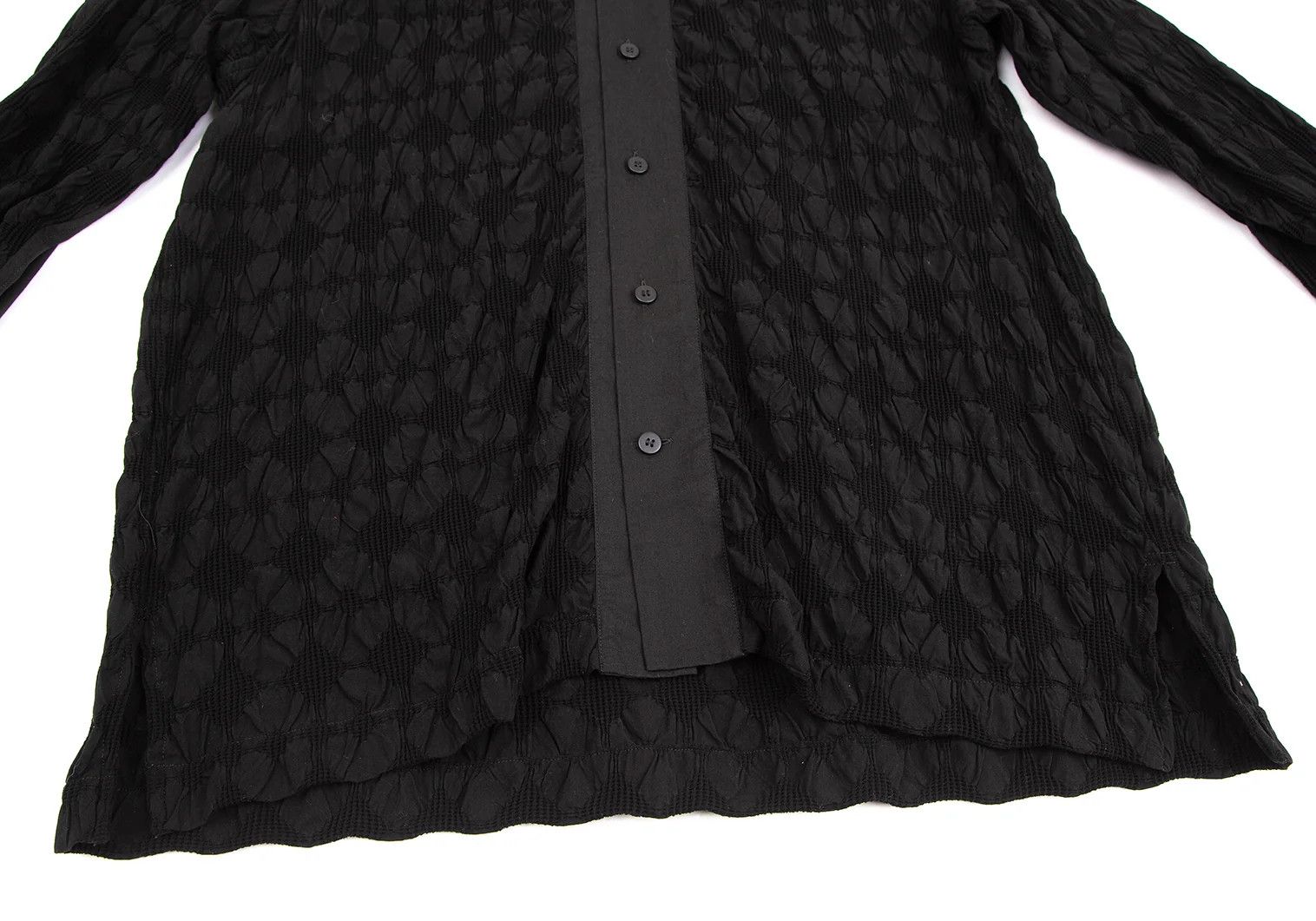 Issey Miyake Waffle Jacquard Shirt in Black Size 3 Size US L / EU 52-54 / 3 - 8 Thumbnail