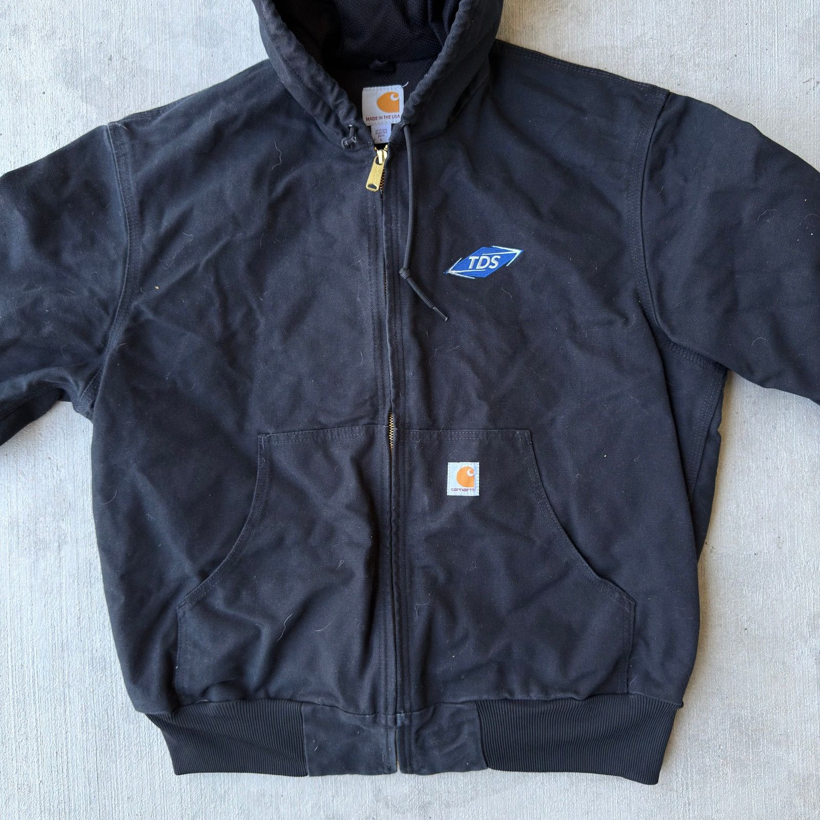 Carhartt × Vintage Carhartt J131 black hooded work wear jacket Size US L / EU 52-54 / 3 - 3 Thumbnail