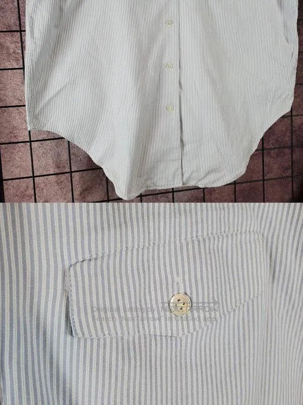 Dior Dior Light Blue Cotton Striped Short Sleeve Shirt . Size US M / EU 48-50 / 2 - 8 Thumbnail