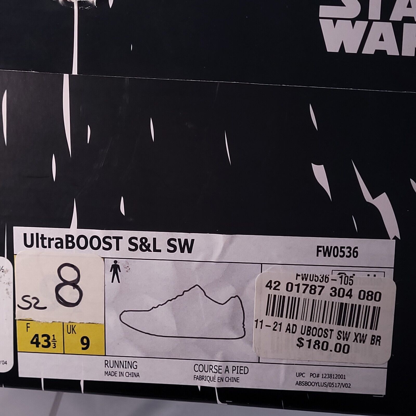 Adidas Adidas Ultraboost S&L Star Wars Shoe Mens Size 8 FW0536 Gray Size US 8 / EU 41 - 9 Thumbnail