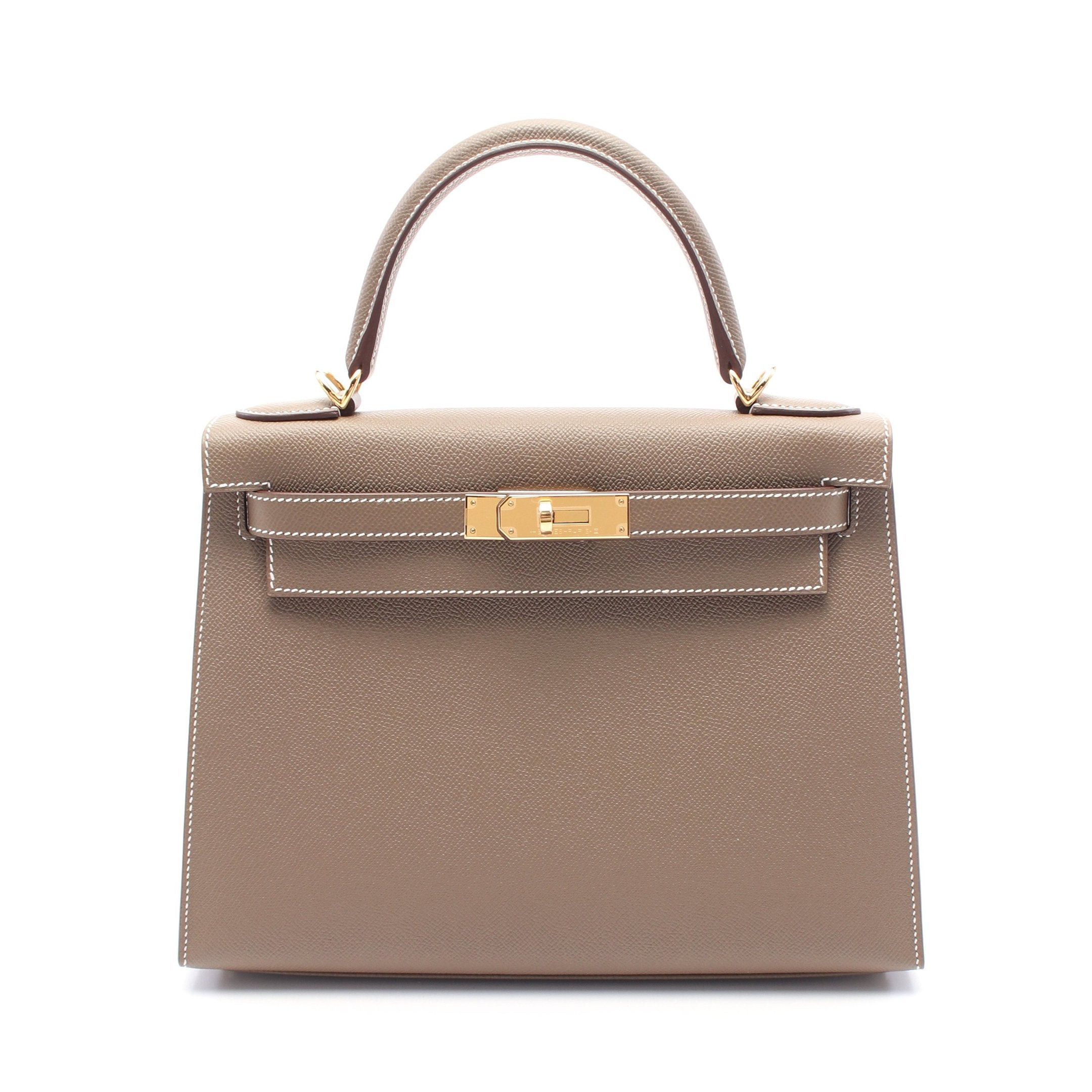 Hermes Hermes Kelly28 Etoupe Handbag Veau Epsom Gray Brown Gold Hardware Double Engraved Size ONE SIZE - 1 Thumbnail