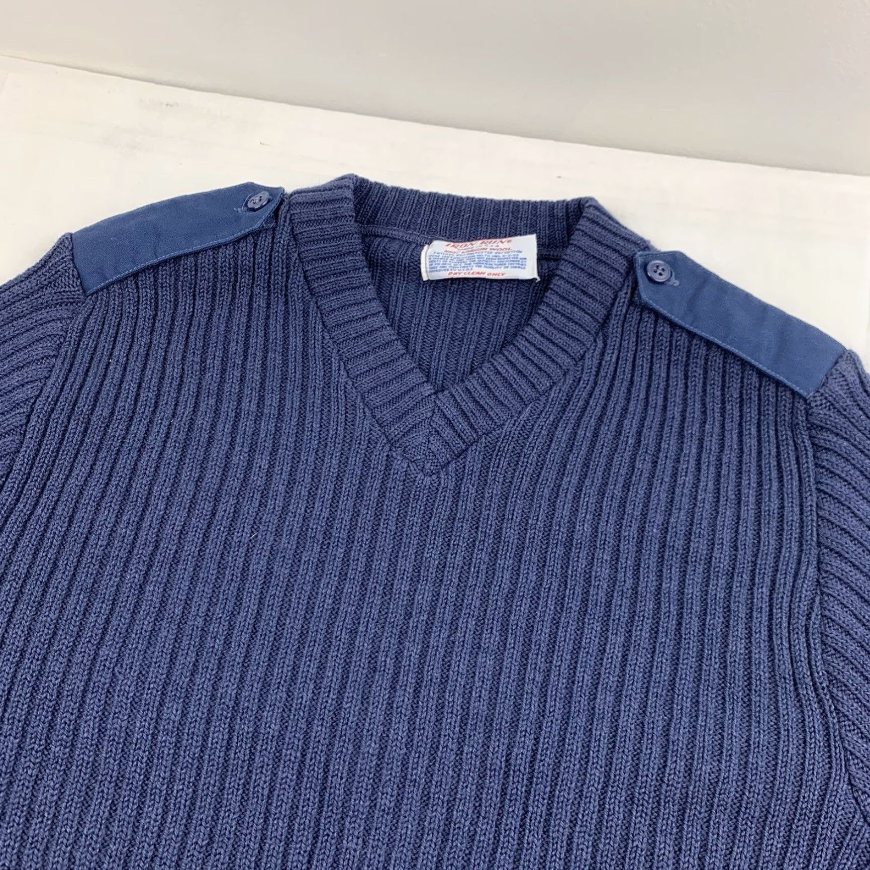Vintage VINTAGE Iron Run Wool Sweater Adult Medium Blue 80s Military Mens Pullover Size US M / EU 48-50 / 2 - 3 Thumbnail