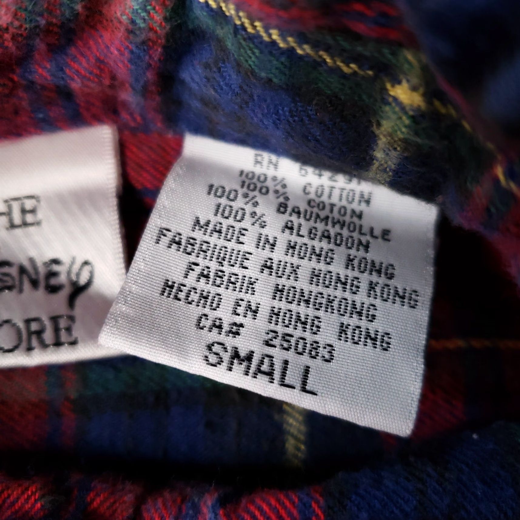 Disney VINTAGE Disney Shirt Mens Small Blue Red Plaid Flannel Mickey Mouse 90s Size US S / EU 44-46 / 1 - 6 Thumbnail