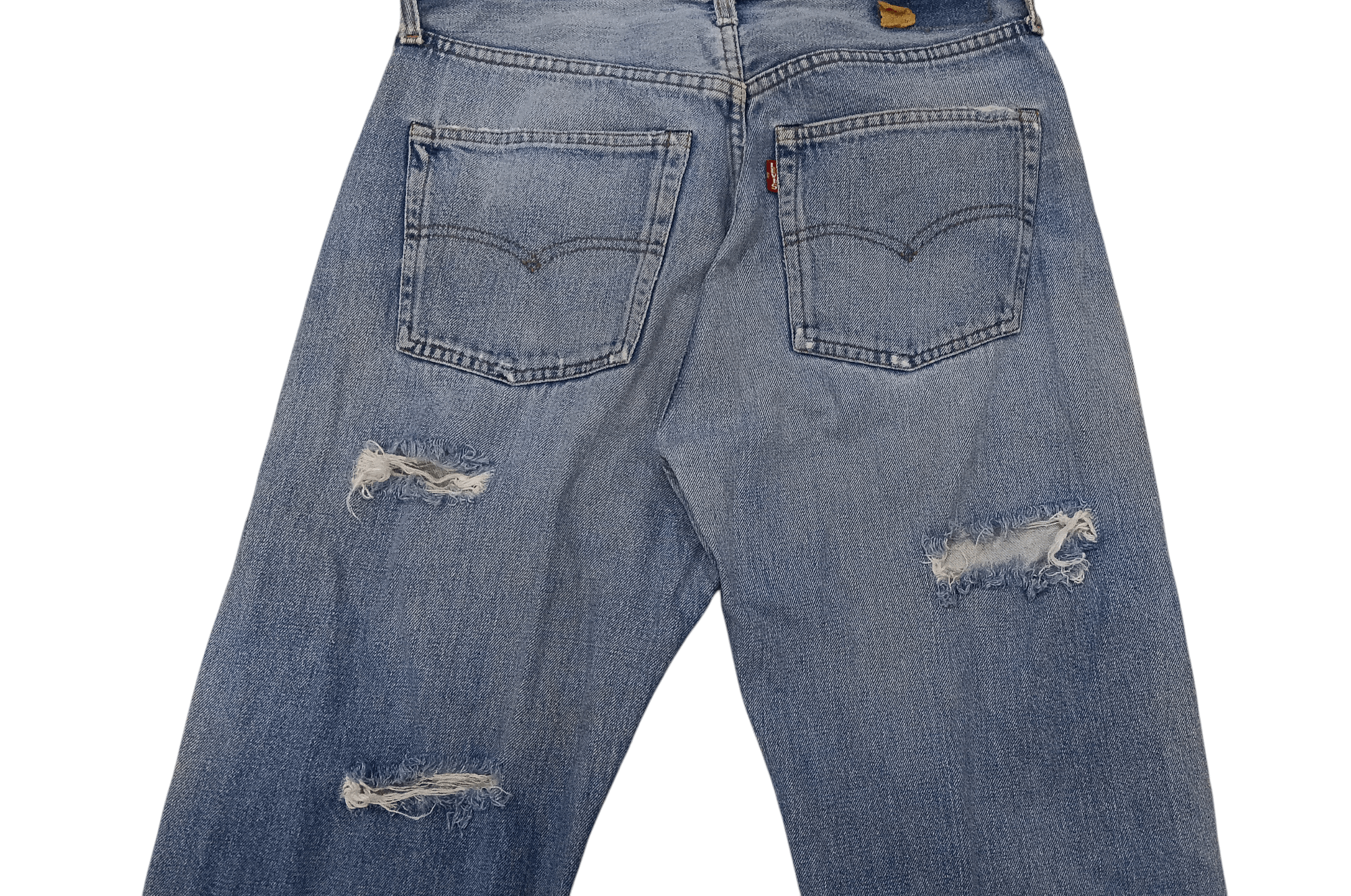 Levi's 90s Levis Selvedge Denim USA 555 Big E Distressed (S302) Size US 30 / EU 46 - 12 Thumbnail