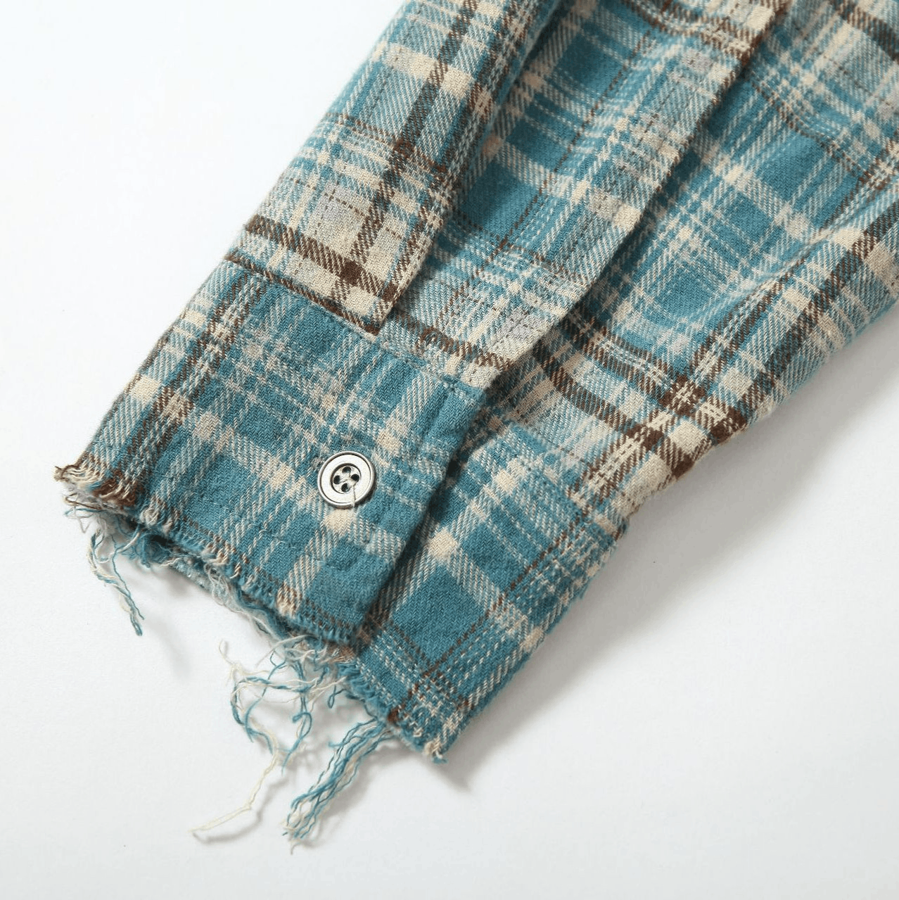 Vintage Plaid Distressed Long Sleeve Shirt Size US L / EU 52-54 / 3 - 3 Thumbnail