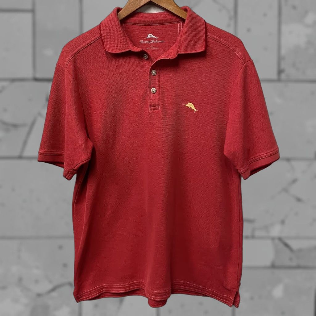 Tommy Bahama Tommy Bahama Red Cotton Polo Shirt Mens Size M Size US M / EU 48-50 / 2 - 1 Thumbnail