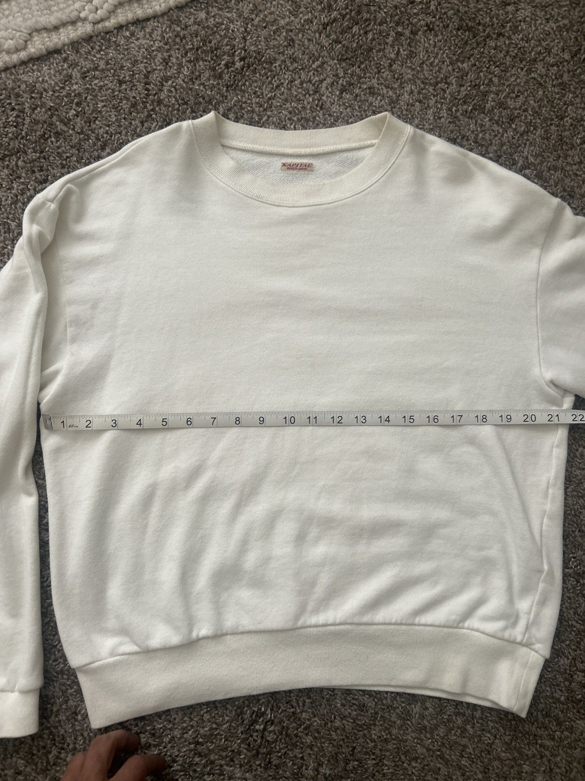 Kapital × Kapital Kountry FINAL DROP *Kapital Smiley Long Sleeve White Sweatshirt Size US L / EU 52-54 / 3 - 7 Thumbnail