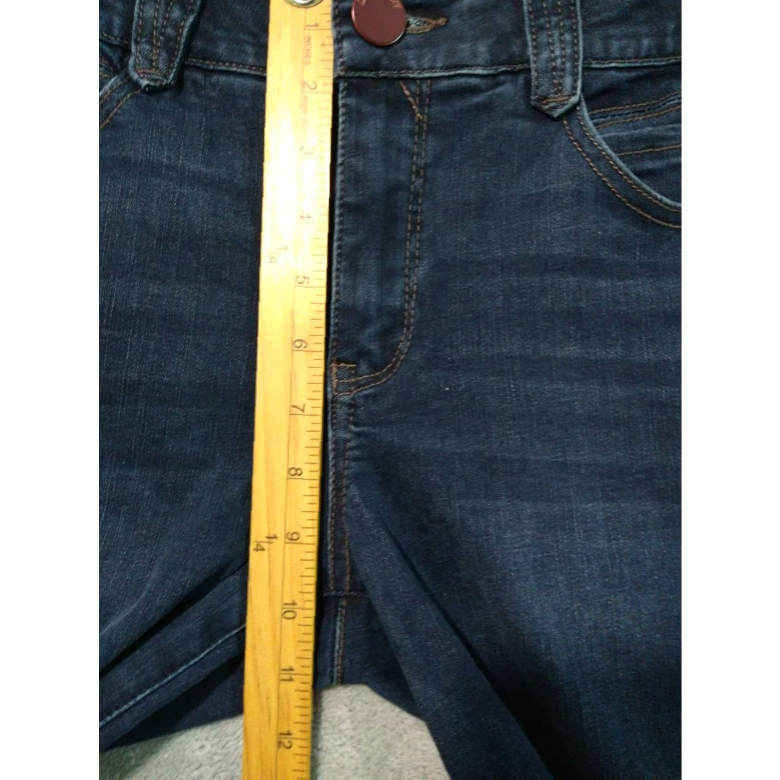 Vintage Democracy Jeans Womens 8 Blue Denim Ankle Indigo Dark Wash 5-Pocket Regular Stretch Cotton Polyester Spandex Viscose Denim Size 30" / US 8 / IT 44 - 4 Thumbnail
