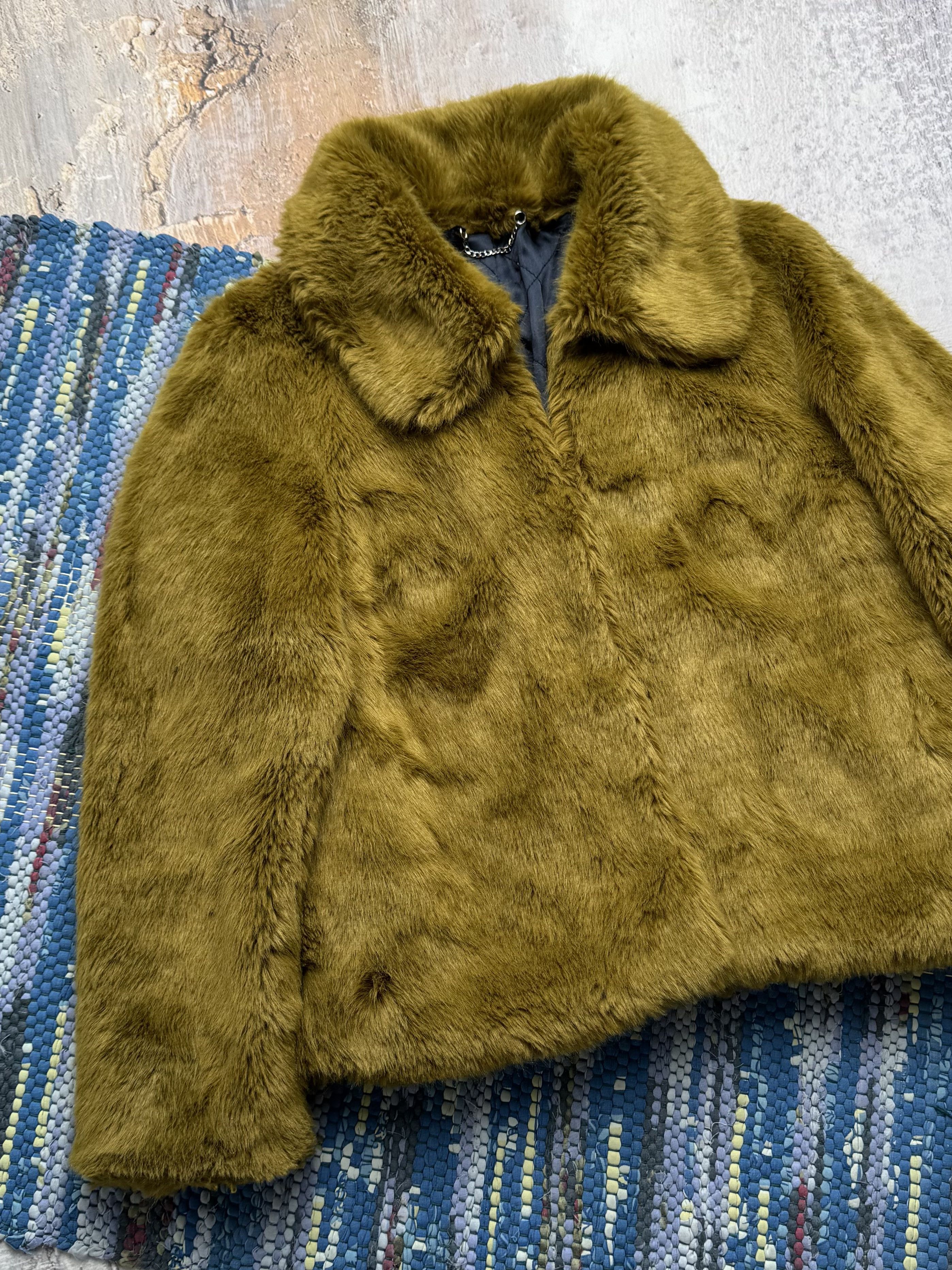 Vintage Vintage Cropped Faux Fur Jacket A8(V1)D15 Size L / US 10 / IT 46 - 2 Thumbnail