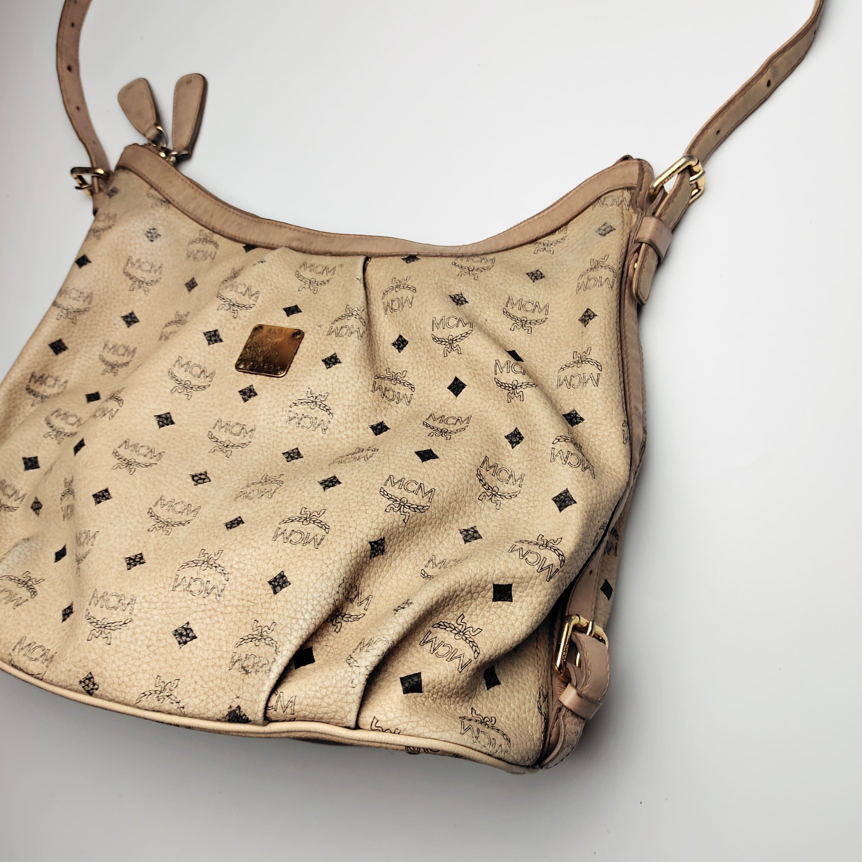MCM Mcm White Visetos Hobo Shoulder Bag Large Size ONE SIZE - 3 Thumbnail